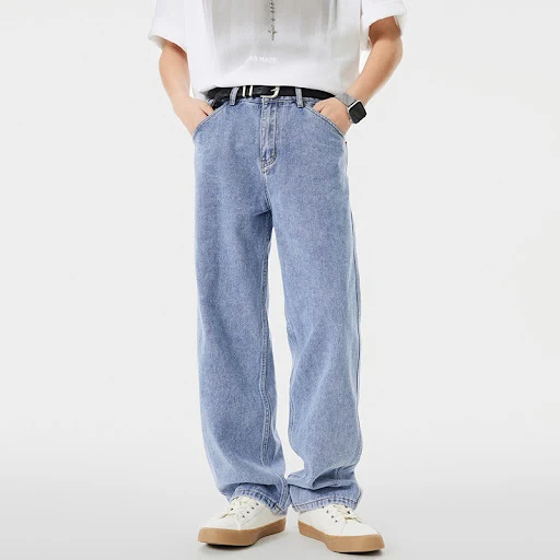 Title 5, Muške svetloplave isprane farmerke Fashion Pers...