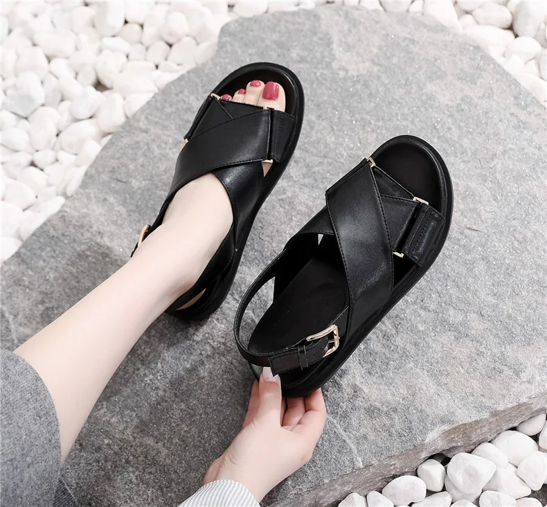 Title 21, Womens Cross Sandals Hemp Rope Flat Shoes Plat...