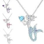 Colar de moda com sereia feminina de desenho animado, um produto de nicho. Perfeito para quem ama um visual charmoso e original. — foto 5
