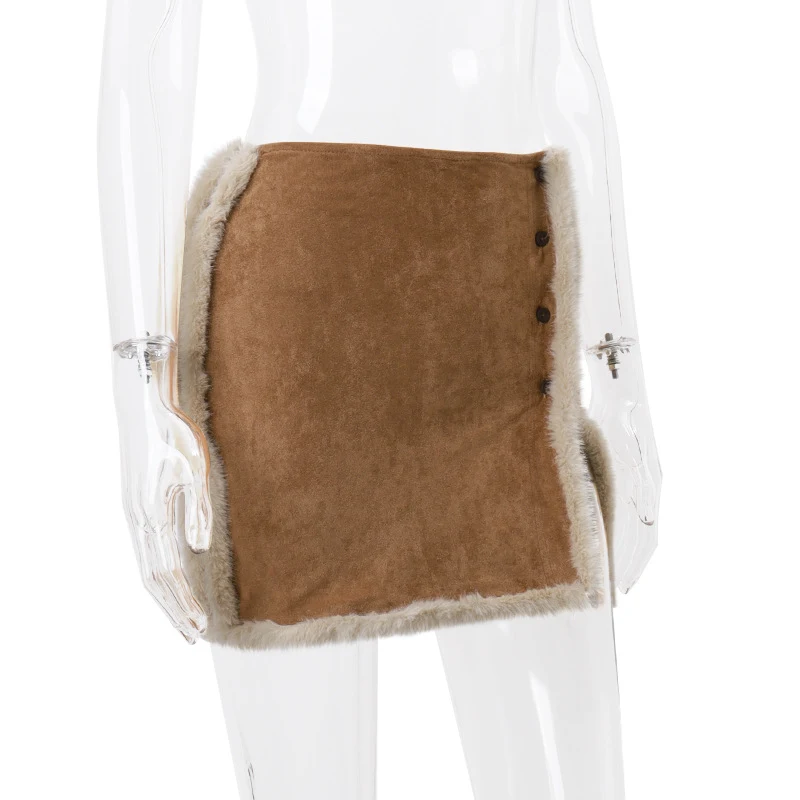 Title 8, Plush Skirt Button Split for Women, offering co...