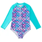 Mermaid Swimsuit Children's One-piece Swimsuit Long Sleeve & Girls' Hot Spring Scale Girls' Swimsuit — photo 3