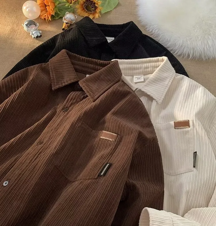 Autumn Long Sleeve Shirt Unisex Loose Retro Trendy Casual Coat - A versatile and comfortable shirt coat perfect for crea — photo 7