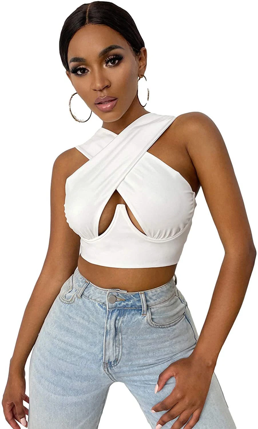 Halter oco pescoço halter umbilical plástico cintura peito estilingue pequeno — foto 13