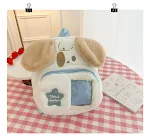 Mochila estilo JK Lolita japonesa fofa com orelhas de gato e design de cachorrinho peludo para meninas. Um toque kawaii e com coração para looks únicos — foto 14