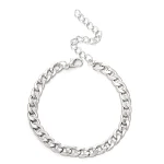 Pulseira de corrente simples com personalidade retrô, feminina, design de rede, alças grossas e exageradas. Destaque seu estilo com esta peça única. — foto 7