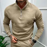 Blusa masculina de inverno com forro de lã, manga longa e cor sólida. Perfeita para o outono e inverno, confortável e quente. — foto 13