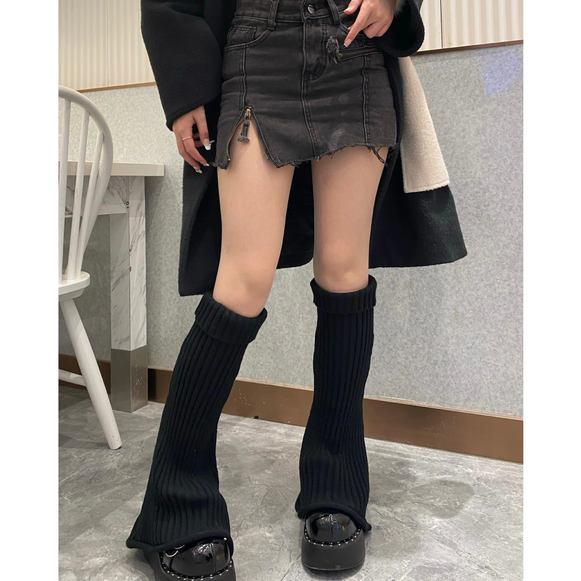 Vintage Flared Knit Striped Wool Wide Leg Socks — photo 3