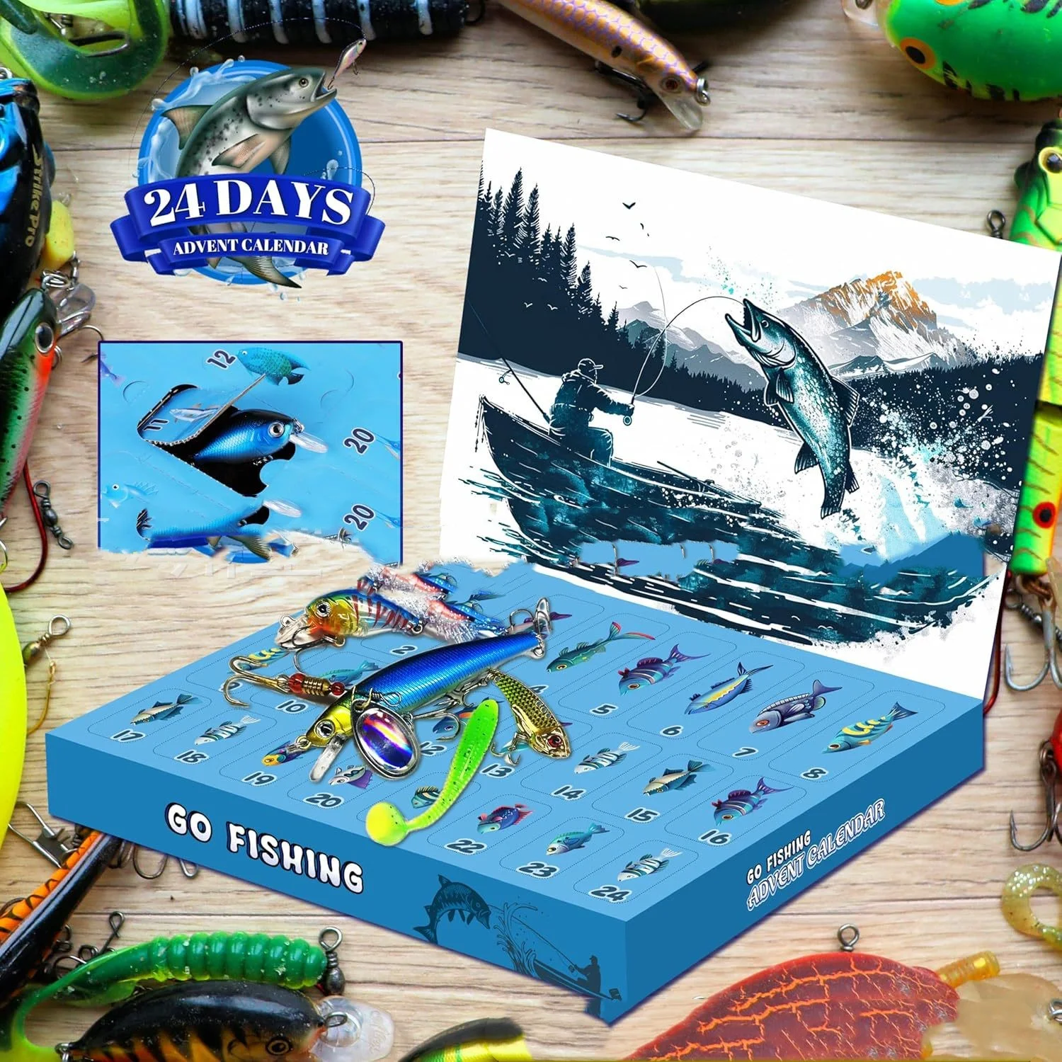 Title 4, Christmas Advent Calendar Fishing Gear Set. Enj...