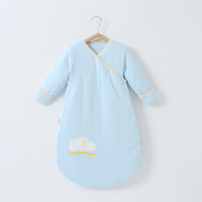 Saco de dormir engrossado anti-pulo para bebês no outono e inverno. Garante sono seguro e aquecido, evitando que o bebê se destape. — foto 6