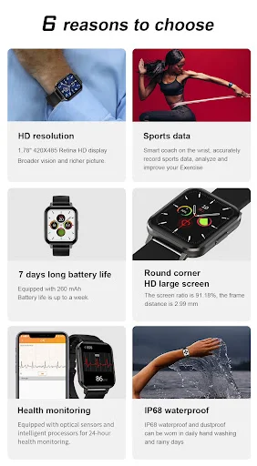 Title 5, Blood Pressure Step Smart Watch voor slimme blo...