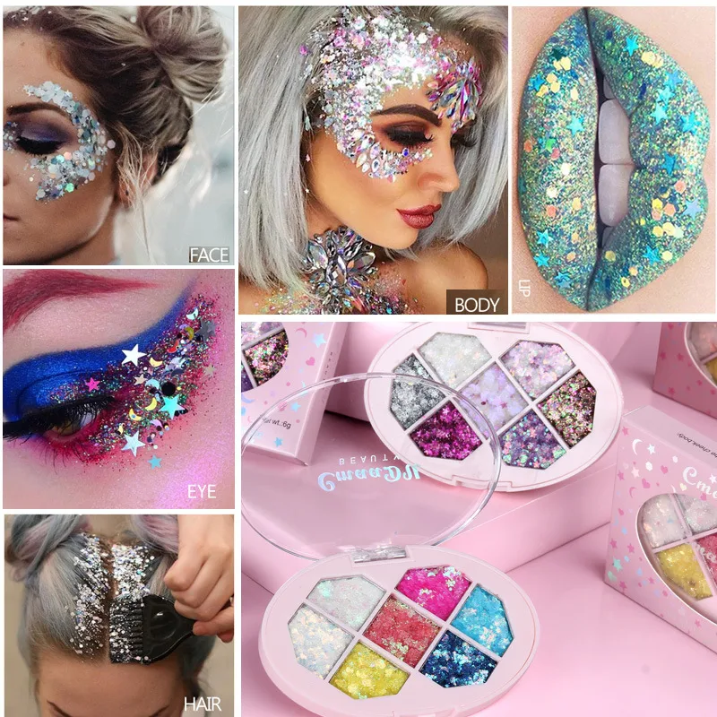 Title 8, Creative Seven Color Glitter Powder Eyeshadow P...