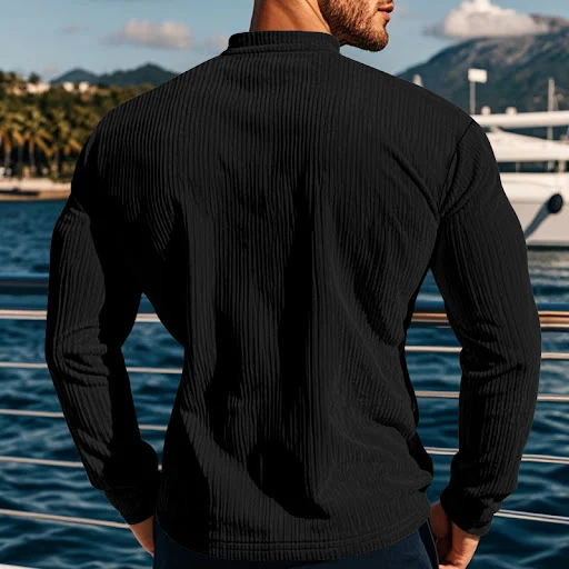 Title 4, Mens four-button corduroy slim-fit top. Experi...