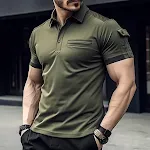 Men's Muscle Exercise Polo Shirt Breathable and stretchy. Perfect for intense workouts, offering athletic fit and superi — photo 4