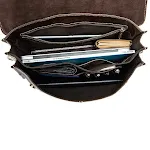 Bolsa masculina de couro bovino de primeira camada, retrô e moderna, com textura. Uma combinação de estilo, durabilidade e praticidade para o dia a dia. — foto 8