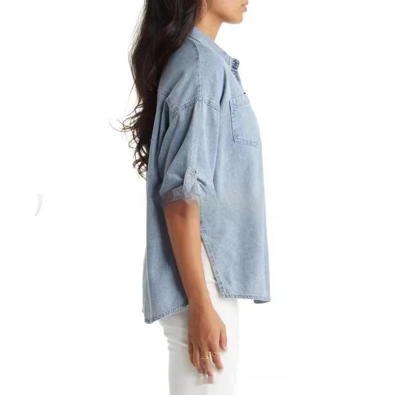 Title 4, Womens Summer Loose Cowboy Style Short-sleeved...