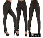 Elastische high waist jeans voor dames, potlood model, comfortabel en flatterend, perfect voor een trendy en stijlvolle look. — foto 4