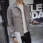Giacca di jeans da uomo, trendy e ampia, stile utilitario, perfetta per un look casual e alla moda. Comoda e versatile, adatta a ogni occasione. — foto 3