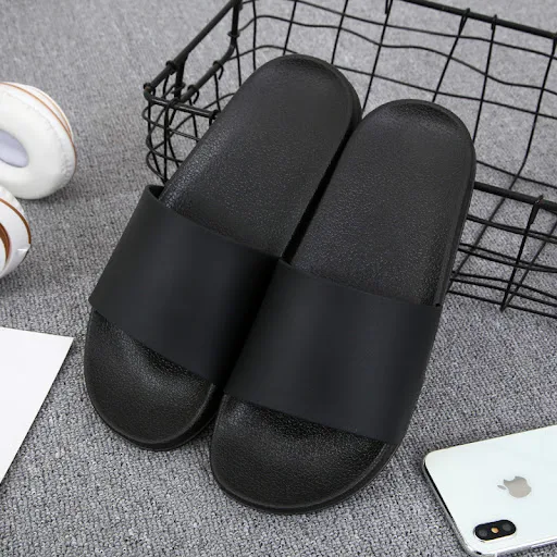 Title 4, Mens Summer Home Slippers in Black and White. ...