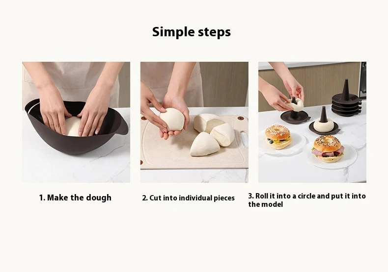 Title 9, 6-piece Bread Donut Silicone Mold Baking Tool R...