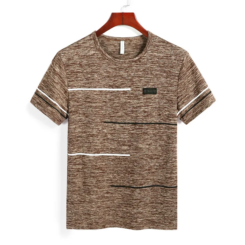 Title 6, T-shirt da uomo alla moda a righe, girocollo, m...