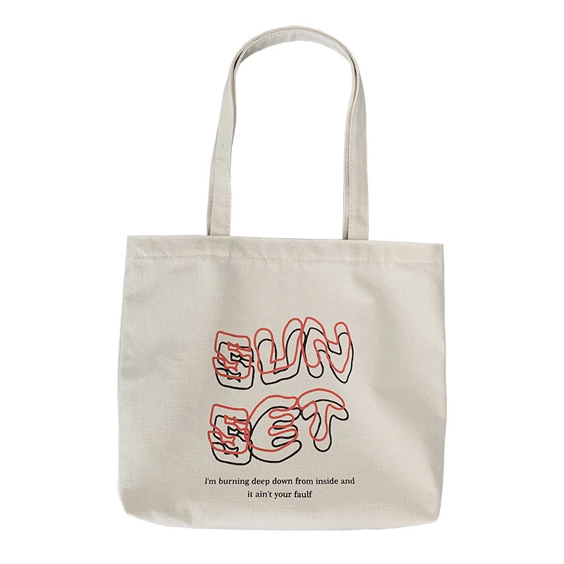 Bolsa de lona para estudantes "Interpret My Love With Your Heart The Same". Leve seu amor com você, ideal para livros, cadernos e tudo mais. — foto 2