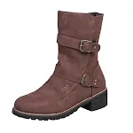 Botas femininas casuais com bico redondo e fivela no cinto. Conforto e estilo para um visual moderno e versátil em diversas ocasiões. — foto 2