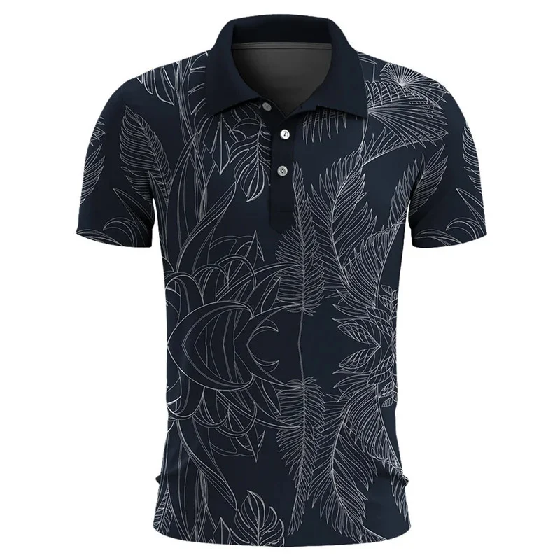 Men's Hawaiian Summer Shirt with Plant Print Short Sleeve Lightweight Breathable Casual Beach Vacation Wear Comfortable — photo 4