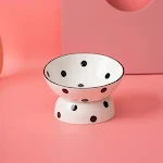 Ceramic Pet Bowl for Dogs Cat Food and Water Feeder Dots Shape Anti-Overturning Tilting Cat Bowl Food Dish Pet Supplies — photo 2