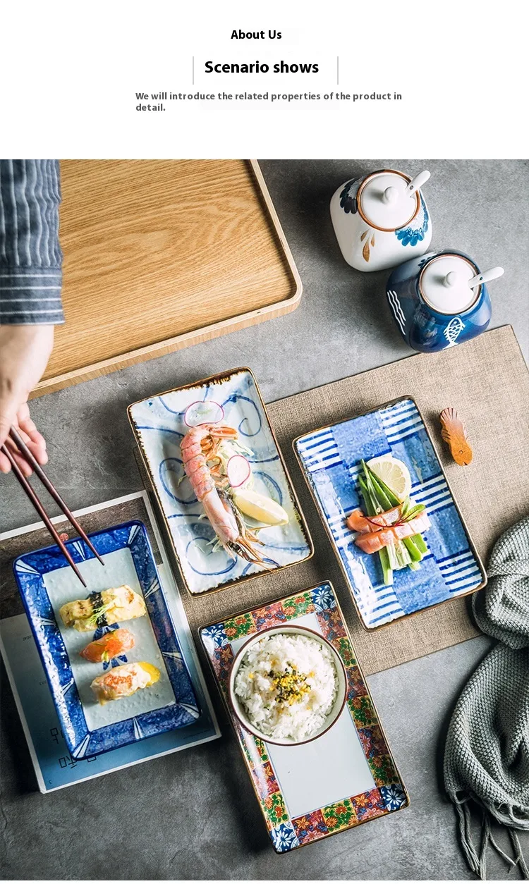 Title 7, Creative Salad Vintage Ceramic Sushi Plate. Ser...