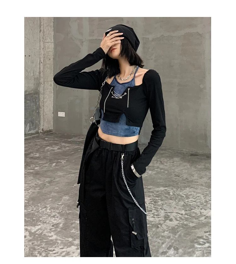Title 10, Overalls Womens Tie-dyed Halter Bottoming Shirt