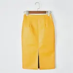 Slim leather high waist midi skirt for a flattering silhouette. Offers a versatile and stylish look that complements any — photo 3