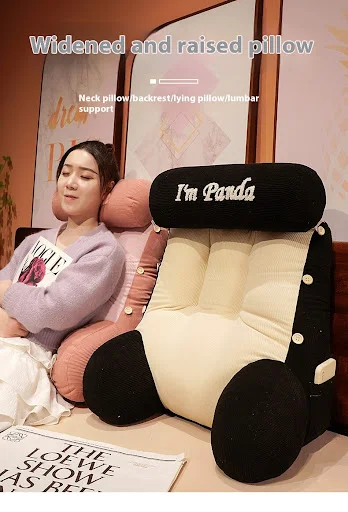 Title 7, Corduroy Large Backrest Soft Bed Bag Waist Supp...