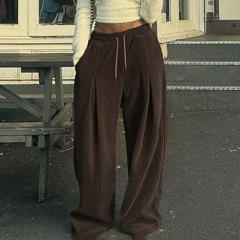 New Cross-border European and American Corduroy Knitted Wide-leg Pants Comfortable and Stylish Everyday Wear — photo 4