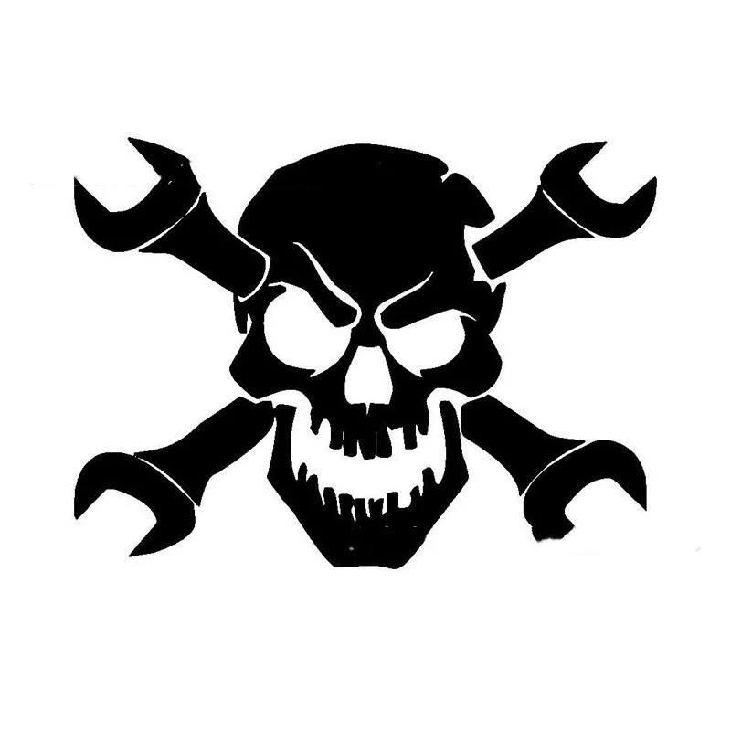 Car 3D Skull Mechanical Wrench Bumper Stickers, add a unique, eye-catching, and edgy look to your vehicle with this cool — photo 2