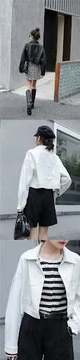 Title 3, Short Leather Jacket New Vintage Womens Fashio...