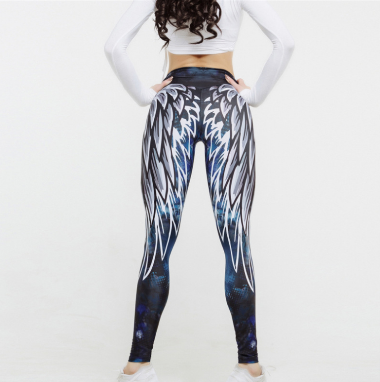 3D Wings Digital Print Yoga Leggings. Experience comfort and freedom of movement during your yoga and fitness activities — photo 5