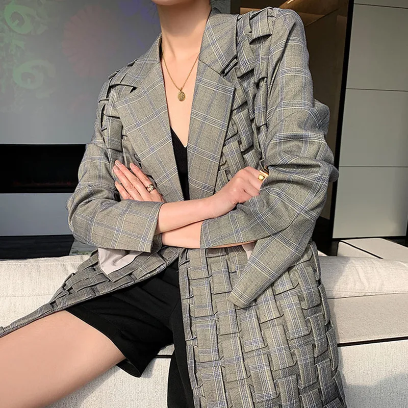 Title 5, Womens Retro Plaid Suit Jacket Classic style m...
