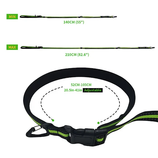 Hand Free Dog Leash for Pet Walking Running Jogging Adjustable Dog leash Waist Belt Chest Strap Traction Rope Dog Access — photo 2