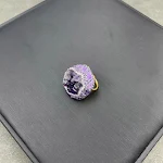Ornamento de minério bruto natural de ametista e diamante tcheco, uma beleza única para decoração. Adquira já essa peça rara! — foto 12