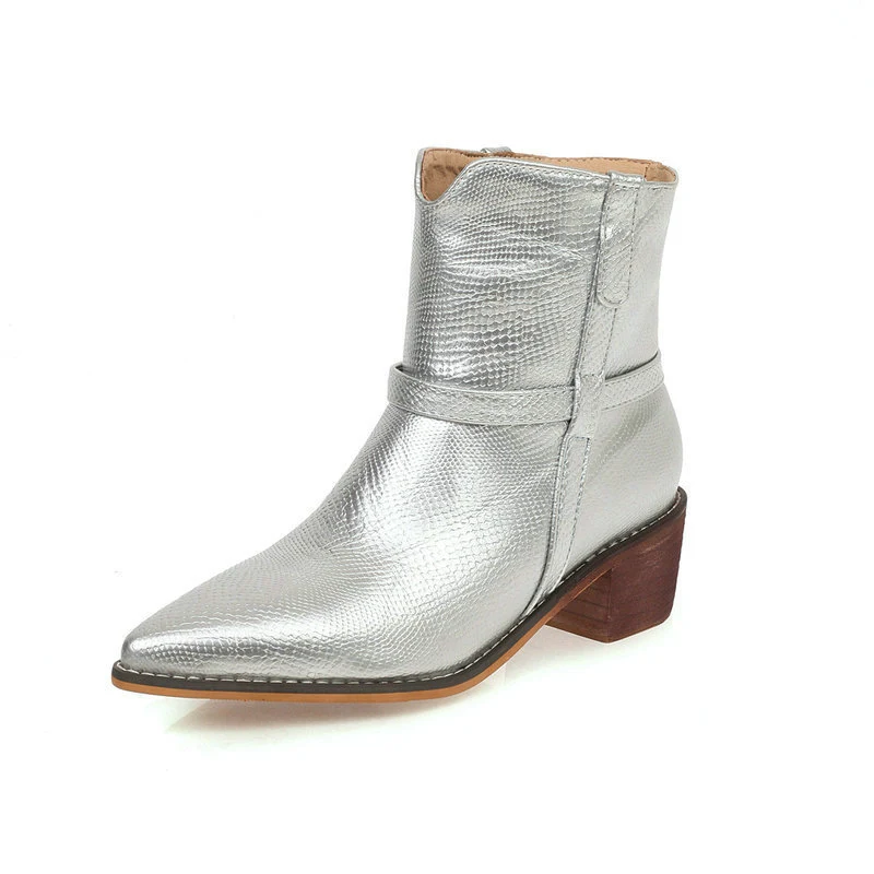 Title 8, Botas femininas de couro bico fino Botas de cav...