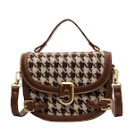 Bolsa de ombro feminina xadrez houndstooth, combina com tudo. Elegante e versátil, ideal para diversas ocasiões. — foto 3