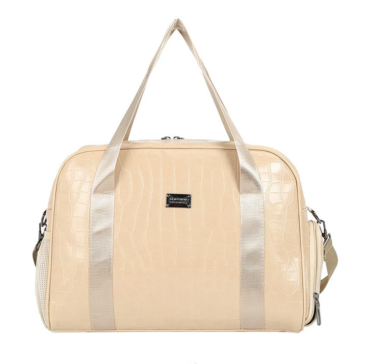 Bolsa de couro PU vintage impermeável com separação seco e molhado. Ideal para viagens, academia e praia. Organize seus pertences com estilo e segurança. — foto 2