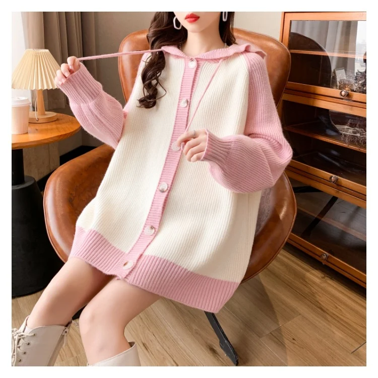 Title 5, Cardigan con cappuccio in legno stile Western c...