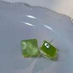 Grass Green Ear Studs