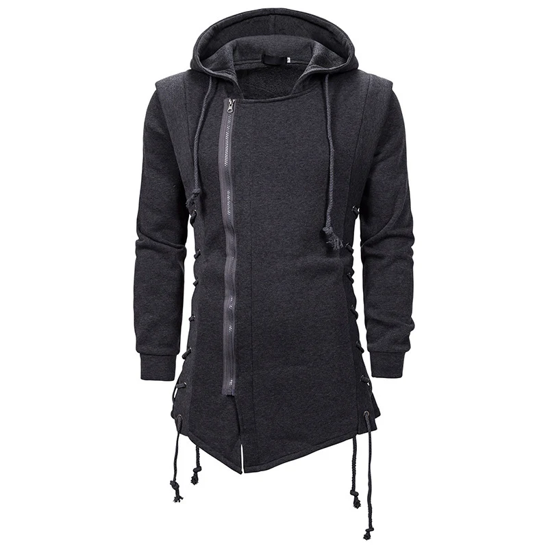 Jaqueta de moletom com capuz gótica masculina Casaco estiloso e confortável para homens com design dark, perfeito para looks únicos e cheios de atitude. — foto 1