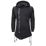 Jaqueta de moletom com capuz gótica masculina Casaco estiloso e confortável para homens com design dark, perfeito para looks únicos e cheios de atitude. — foto 1