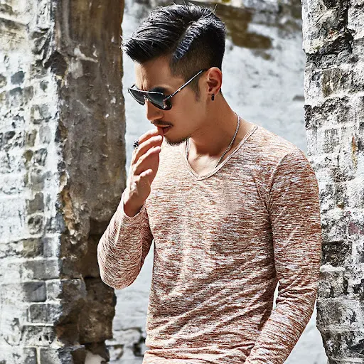 Title 2, Camiseta manga longa masculina, moda primavera ...