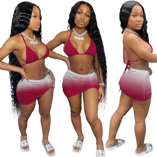 Title 3, Fashion Sexy Summer Gradient Bikini Halterneck ...