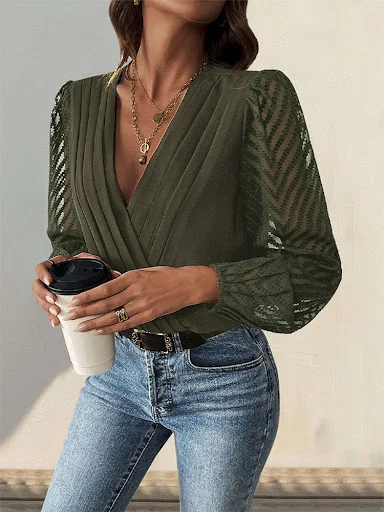 Title 8, Solid Color Long Sleeve Retro Style Jumpsuit fo...