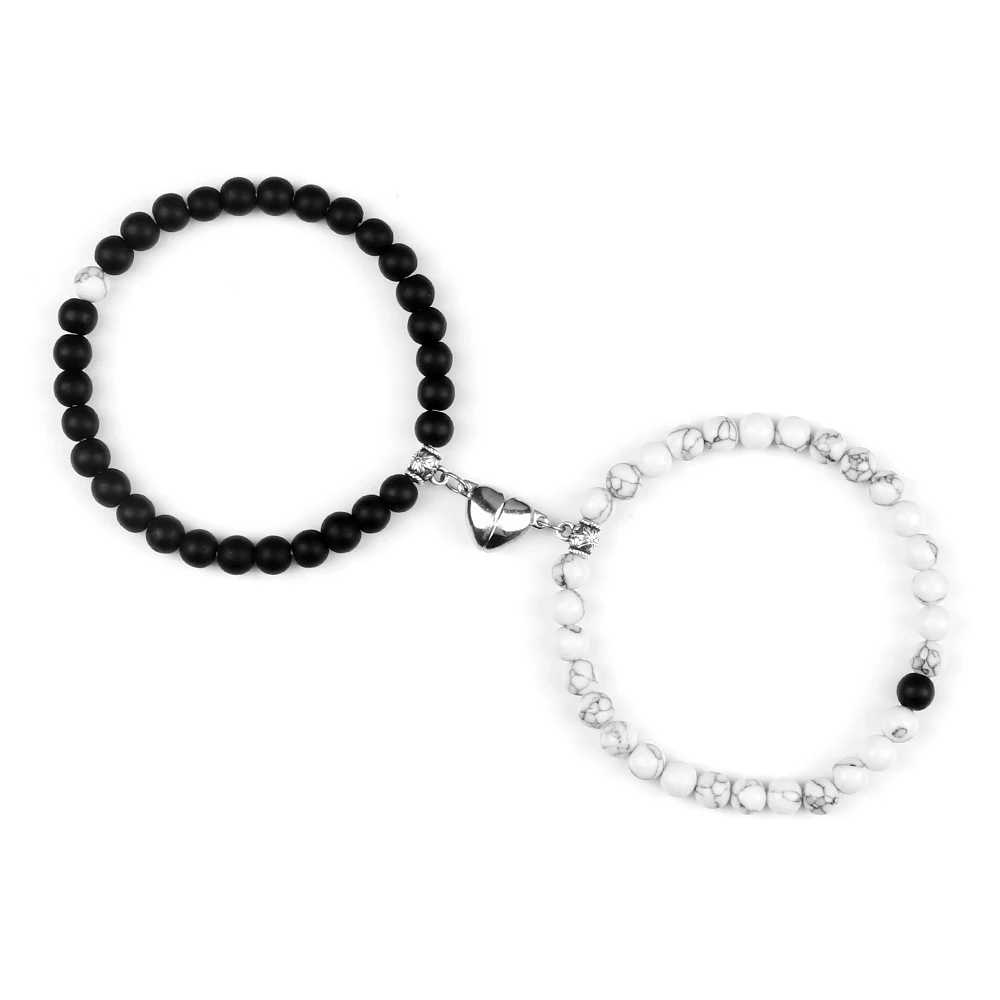 Pulseira para casal 6mm Olho de Tigre e Rocha Vulcânica Turquesa, estilo e conexão para você e seu amor. — foto 3